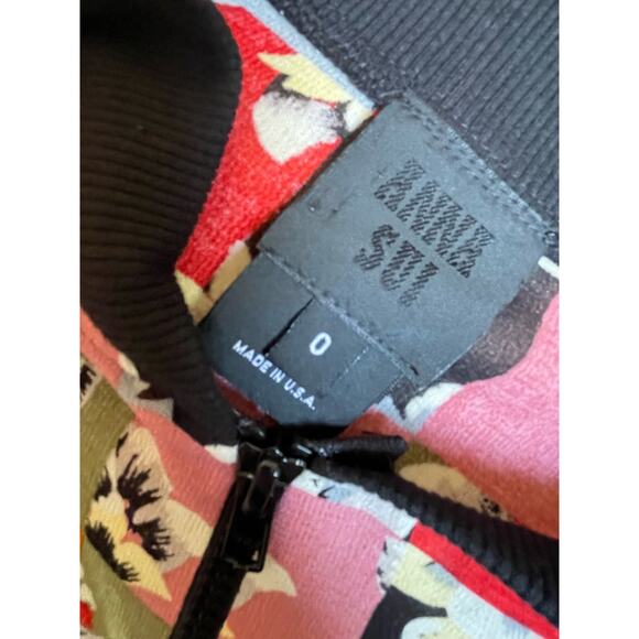 Vintage y2k ANNA SUI Silk Check & Floral Bomber Jacket Size 0 - Picture 4 of 4